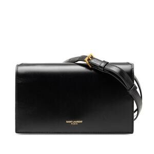 Saint Laurent Leather Shoulder Bag Black